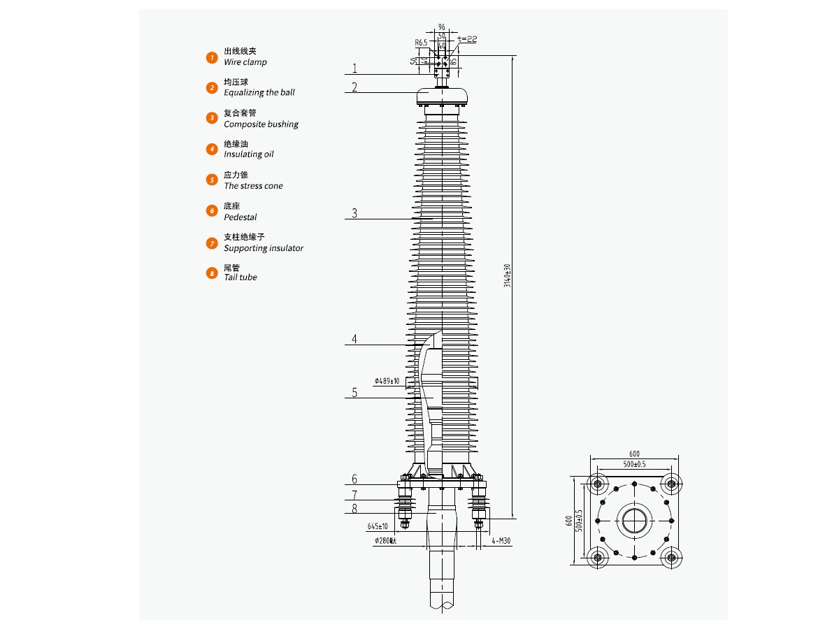 220kV Composite Shell Outdoor Terminal,